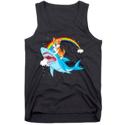 Corgi Riding Shark Tank Top