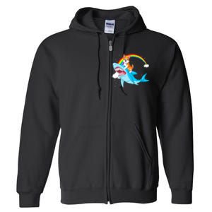 Corgi Riding Shark Full Zip Hoodie