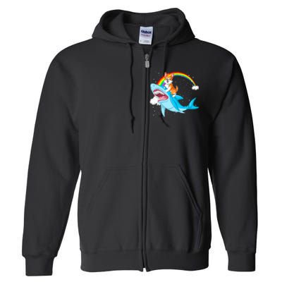 Corgi Riding Shark Full Zip Hoodie