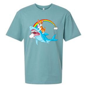 Corgi Riding Shark Sueded Cloud Jersey T-Shirt