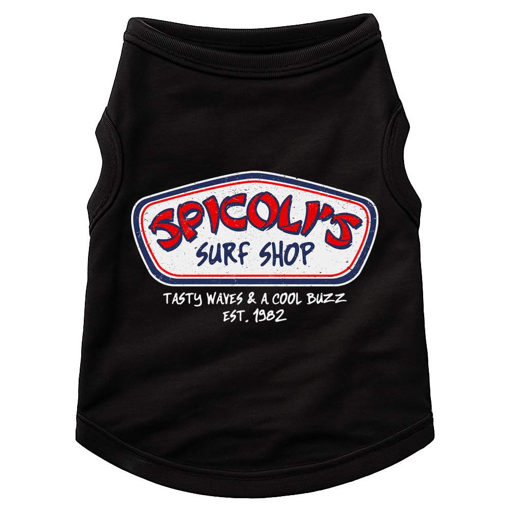 Cool Retro Spicoli’S Surf Shop Logo Doggie Tank