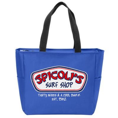 Cool Retro Spicoli’S Surf Shop Logo Zip Tote Bag