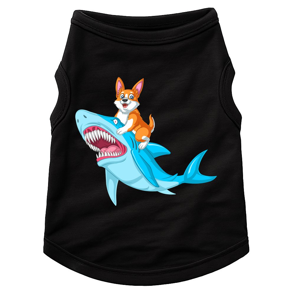 Corgi Riding Shark Doggie Tank