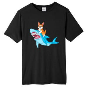 Corgi Riding Shark Tall Fusion ChromaSoft Performance T-Shirt