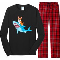 Corgi Riding Shark Long Sleeve Pajama Set