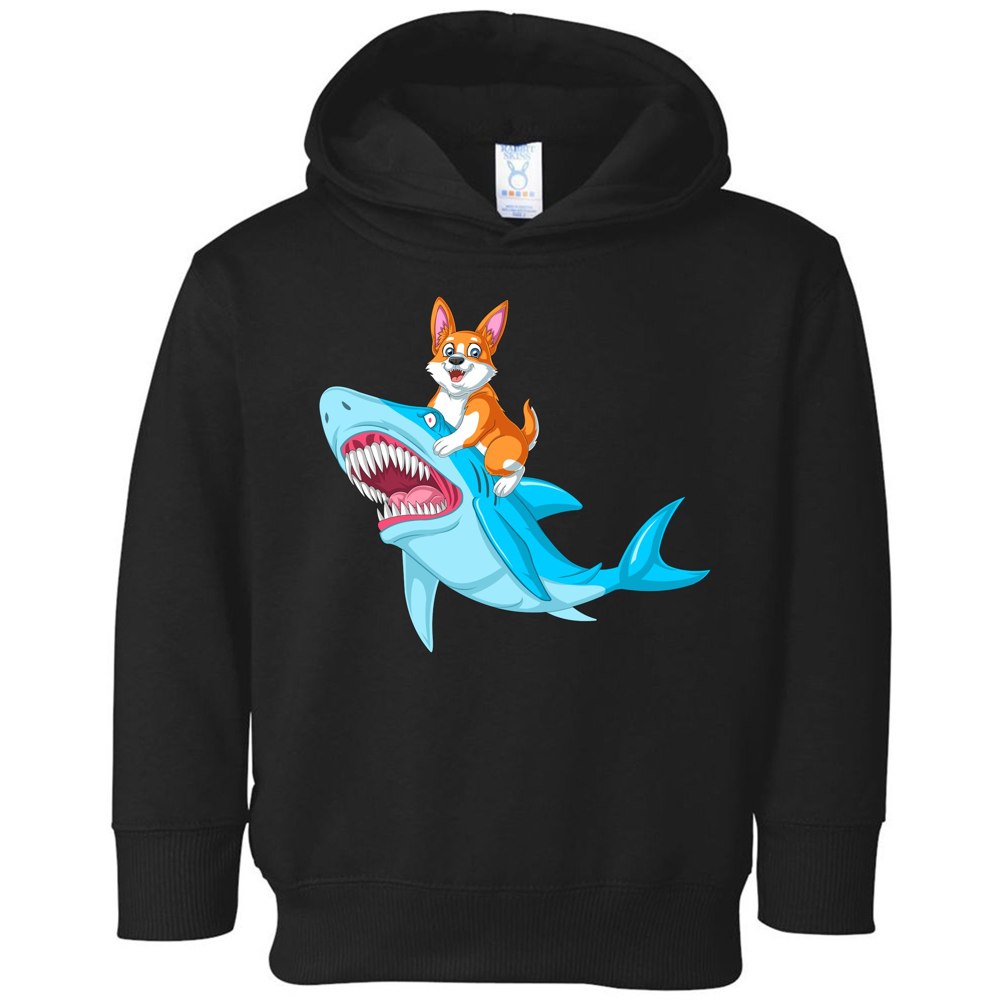 Corgi Riding Shark Toddler Hoodie