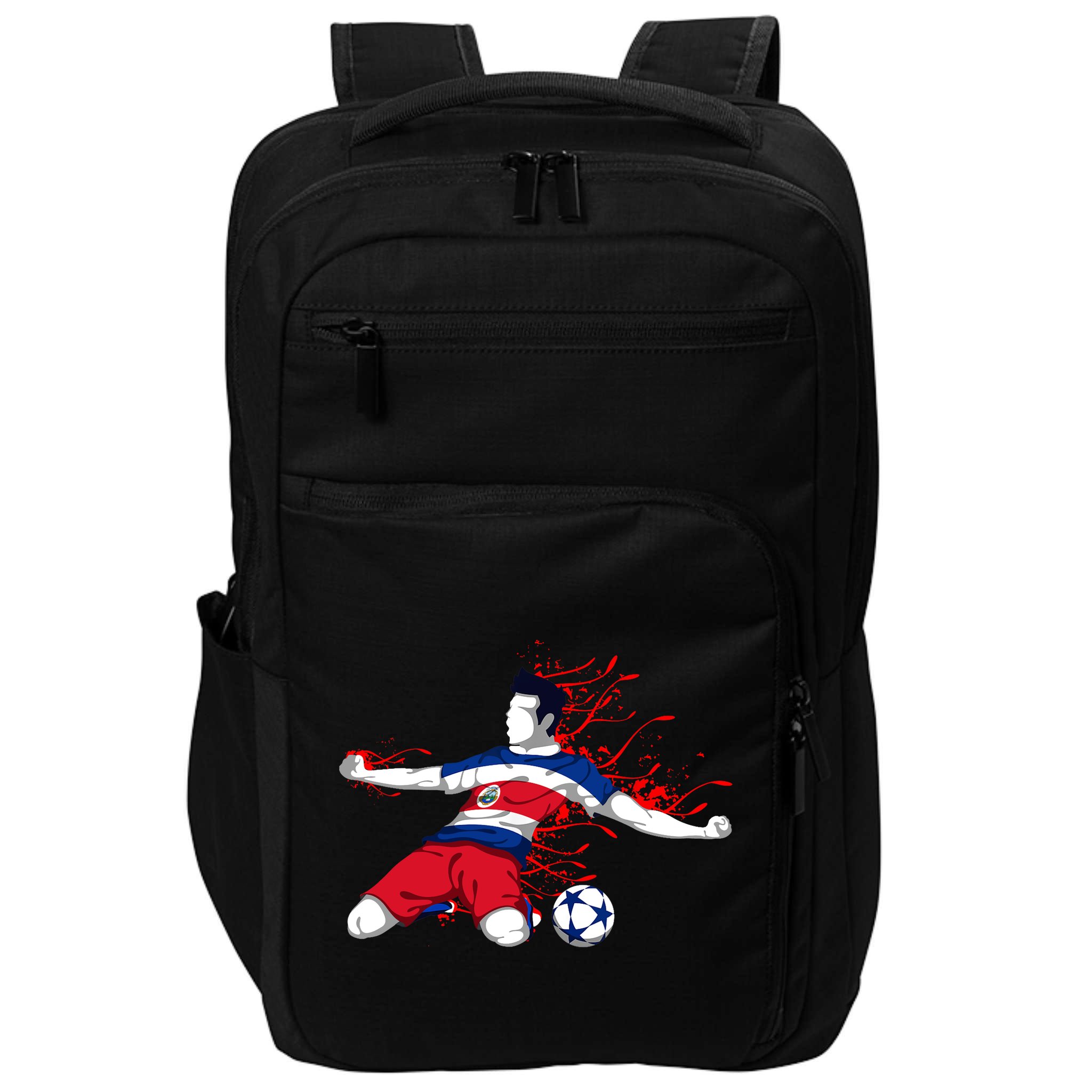 Costa Rica Soccer Costa Rican National Flag Football Lovers Impact Tech Backpack
