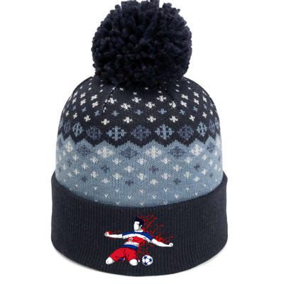 Costa Rica Soccer Costa Rican National Flag Football Lovers The Baniff Cuffed Pom Beanie