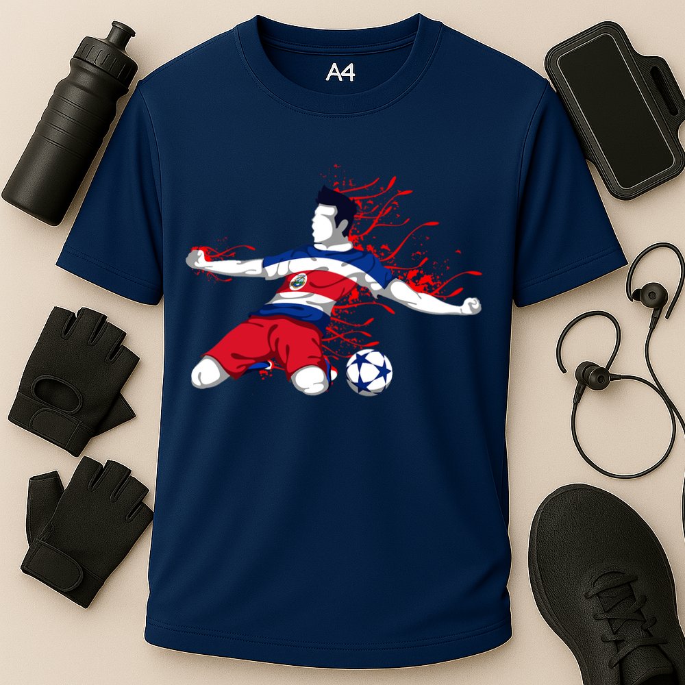 Costa Rica Soccer Costa Rican National Flag Football Lovers Cooling Performance Crew T-Shirt
