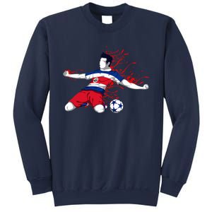 Costa Rica Soccer Costa Rican National Flag Football Lovers Sweatshirt