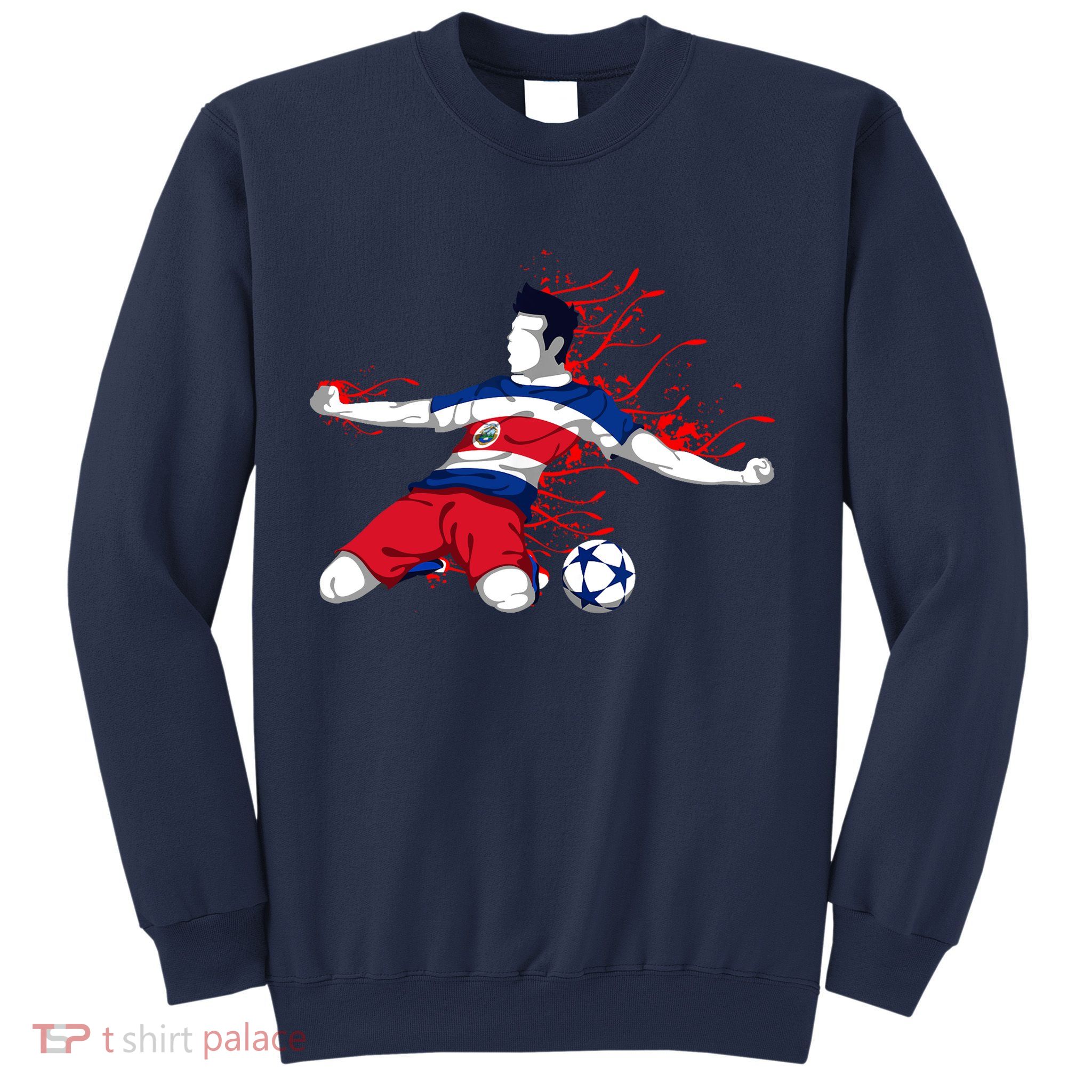 Costa Rica Soccer Costa Rican National Flag Football Lovers Sweatshirt