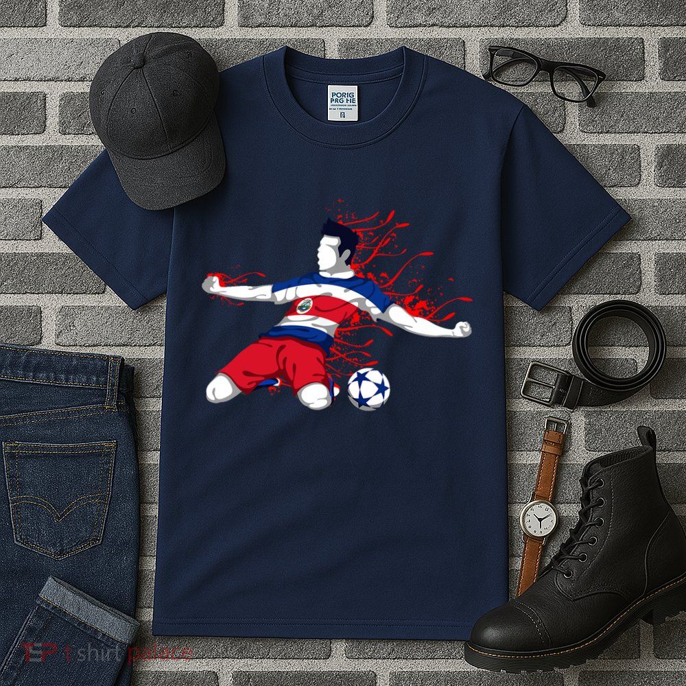 Costa Rica Soccer Costa Rican National Flag Football Lovers Tall T-Shirt