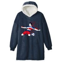 Costa Rica Soccer Costa Rican National Flag Football Lovers Hooded Wearable Blanket