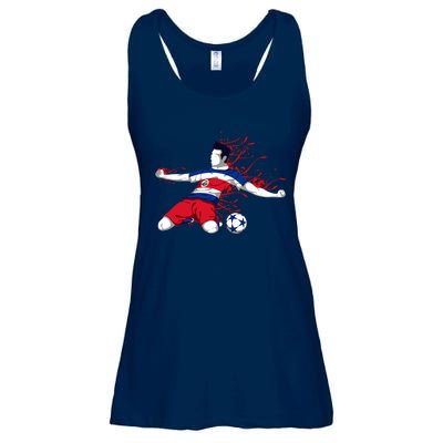 Costa Rica Soccer Costa Rican National Flag Football Lovers Ladies Essential Flowy Tank