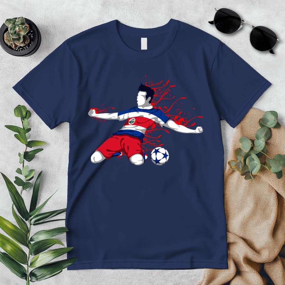 Costa Rica Soccer Costa Rican National Flag Football Lovers Premium T-Shirt