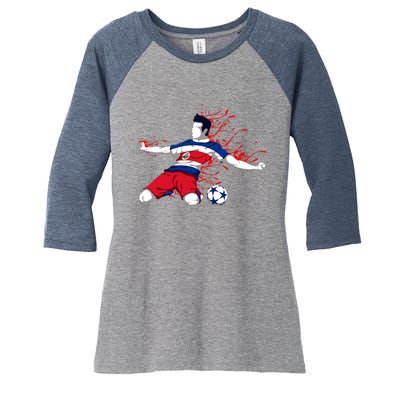 Costa Rica Soccer Costa Rican National Flag Football Lovers Women's Tri-Blend 3/4-Sleeve Raglan Shirt