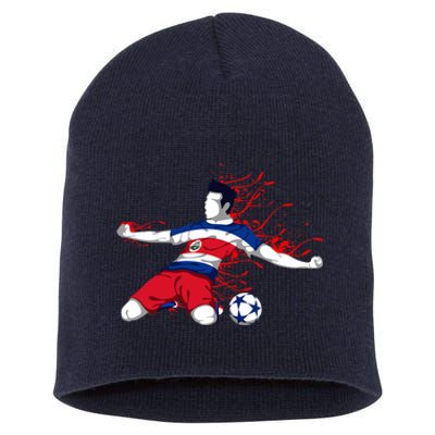 Costa Rica Soccer Costa Rican National Flag Football Lovers Short Acrylic Beanie