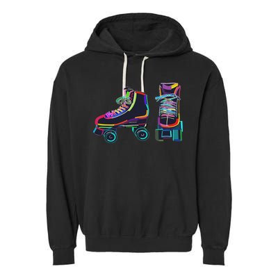 Colourfull Roller Skate Novelty Rollerskate Skating Garment-Dyed Fleece Hoodie