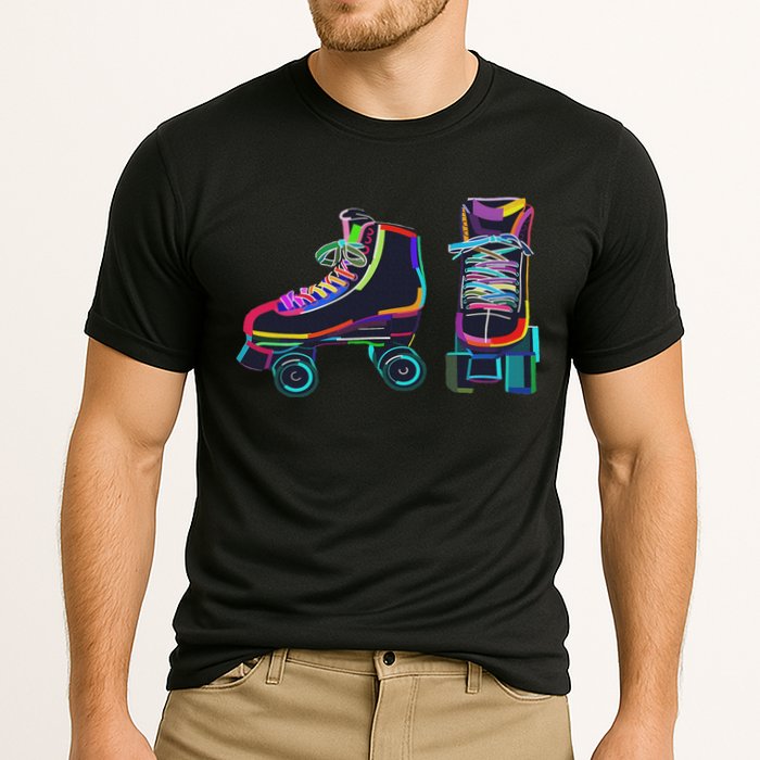 Colourfull Roller Skate Novelty Rollerskate Skating Cooling Performance Crew T-Shirt