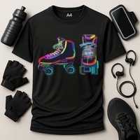 Colourfull Roller Skate Novelty Rollerskate Skating Cooling Performance Crew T-Shirt