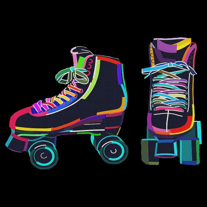 Colourfull Roller Skate Novelty Rollerskate Skating Cooling Performance Crew T-Shirt