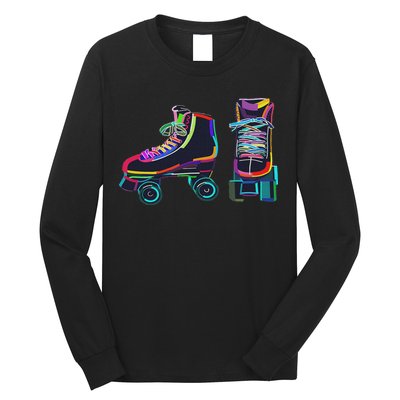 Colourfull Roller Skate Novelty Rollerskate Skating Long Sleeve Shirt