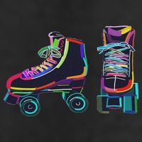 Colourfull Roller Skate Novelty Rollerskate Skating Beanie