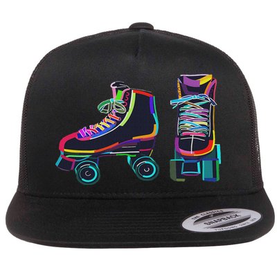Colourfull Roller Skate Novelty Rollerskate Skating Flatbill Hat