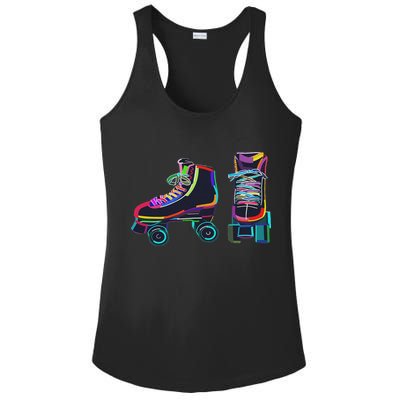 Colourfull Roller Skate Novelty Rollerskate Skating Ladies PosiCharge Competitor Racerback Tank
