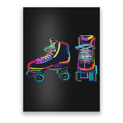 Colourfull Roller Skate Novelty Rollerskate Skating Poster