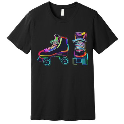 Colourfull Roller Skate Novelty Rollerskate Skating Premium T-Shirt