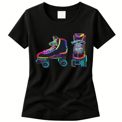 Colourfull Roller Skate Novelty Rollerskate Skating Womens T-Shirt