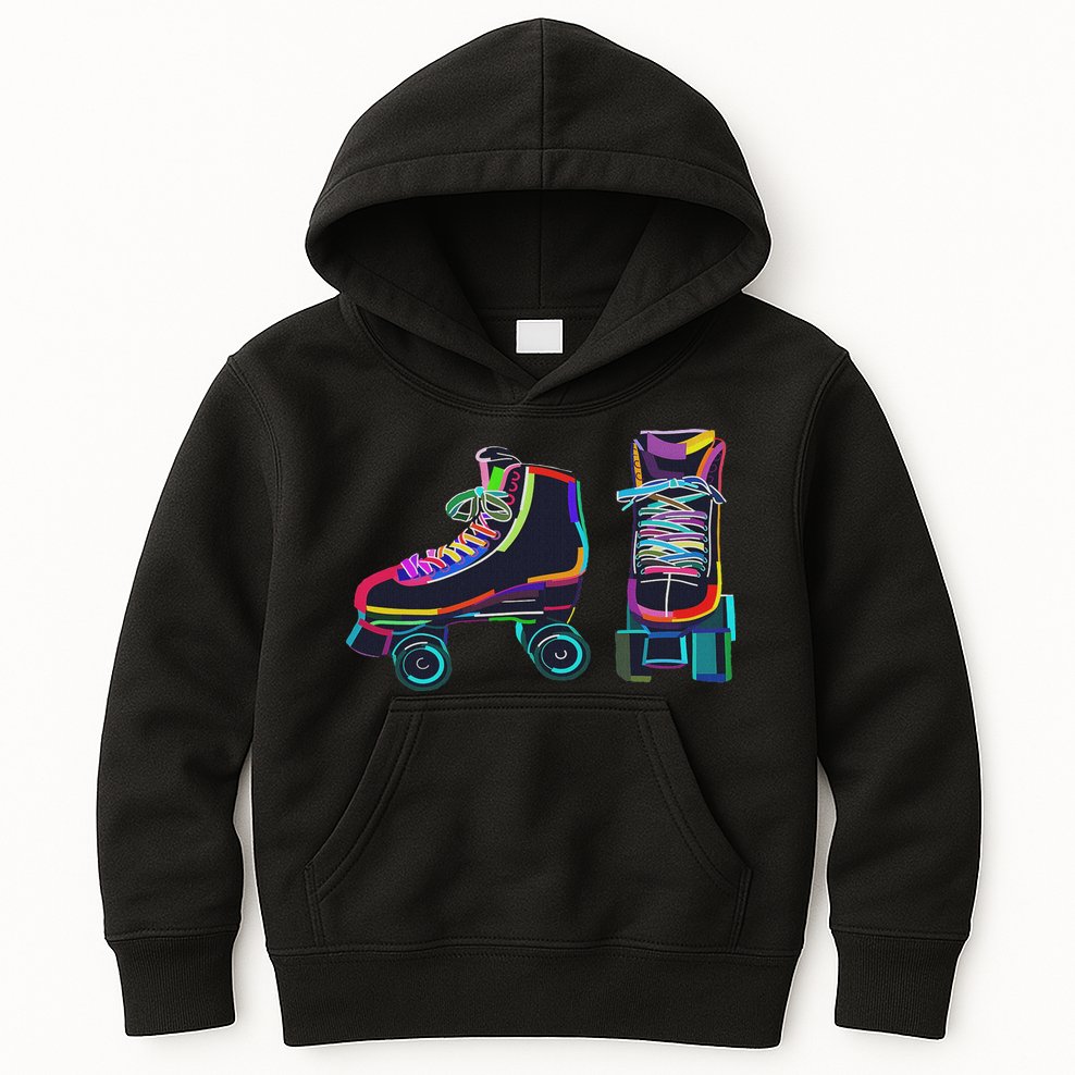 Colourfull Roller Skate Novelty Rollerskate Skating Kids Hoodie