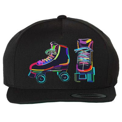 Colourfull Roller Skate Novelty Rollerskate Skating Wool Snapback Cap