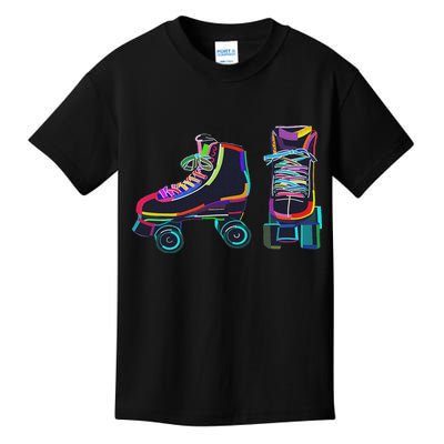 Colourfull Roller Skate Novelty Rollerskate Skating Kids T-Shirt