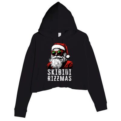 Christmas Rizz Santa Claus Charisma Cool Crop Fleece Hoodie