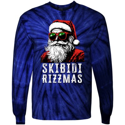 Christmas Rizz Santa Claus Charisma Cool Tie-Dye Long Sleeve Shirt