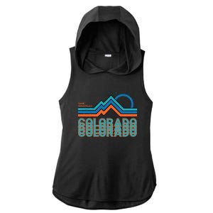 Colorado Retro Style Adventure Logo Ladies PosiCharge Tri-Blend Wicking Draft Hoodie Tank