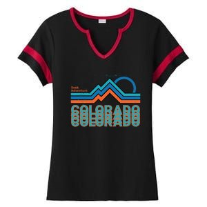 Colorado Retro Style Adventure Logo Ladies Halftime Notch Neck Tee