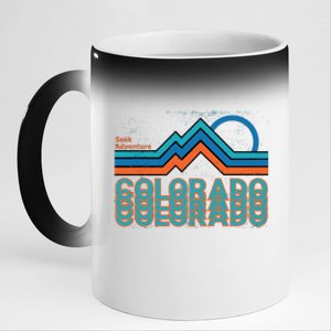 Colorado Retro Style Adventure Logo 11oz Black Color Changing Mug