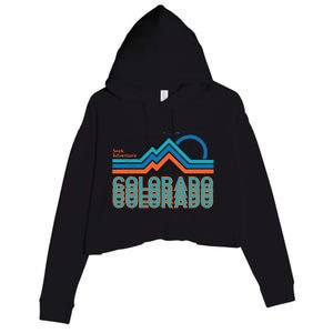 Colorado Retro Style Adventure Logo Crop Fleece Hoodie