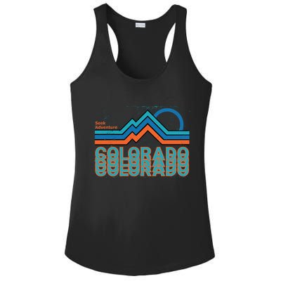 Colorado Retro Style Adventure Logo Ladies PosiCharge Competitor Racerback Tank