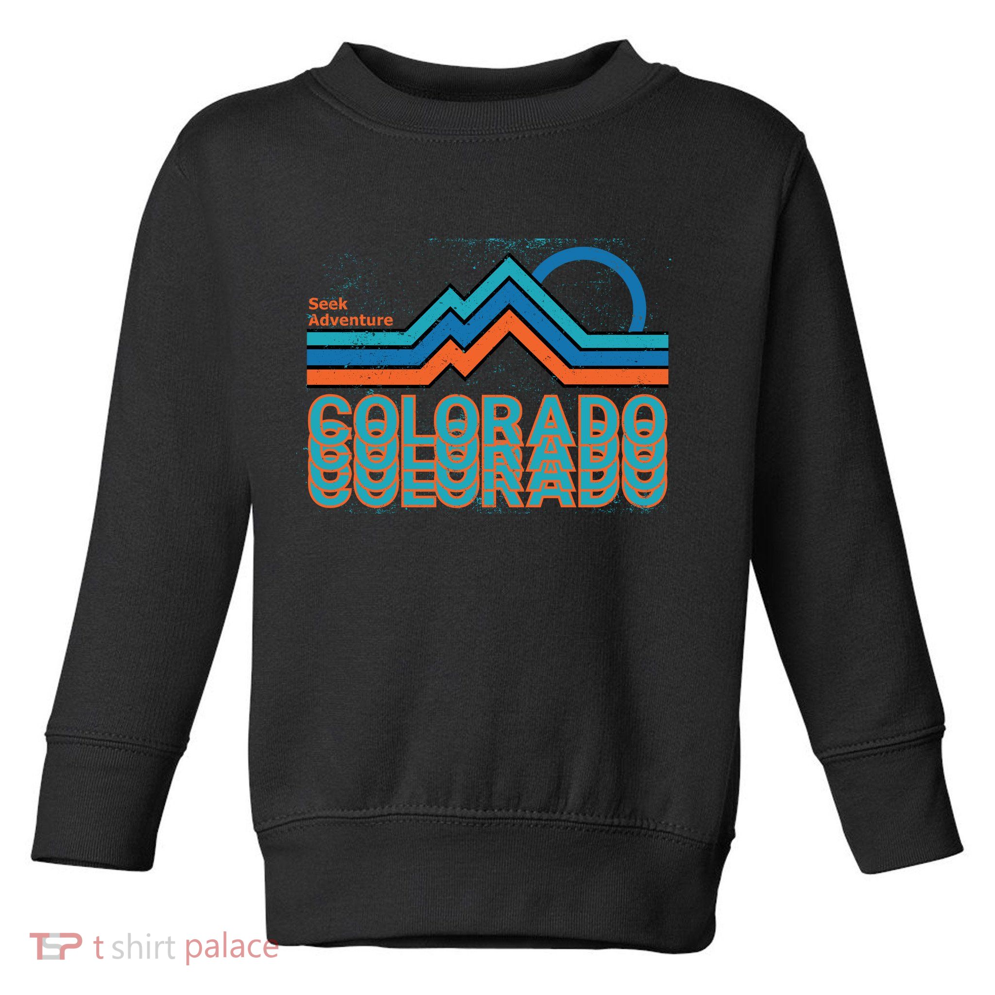 Colorado Retro Style Adventure Logo Toddler Sweatshirt