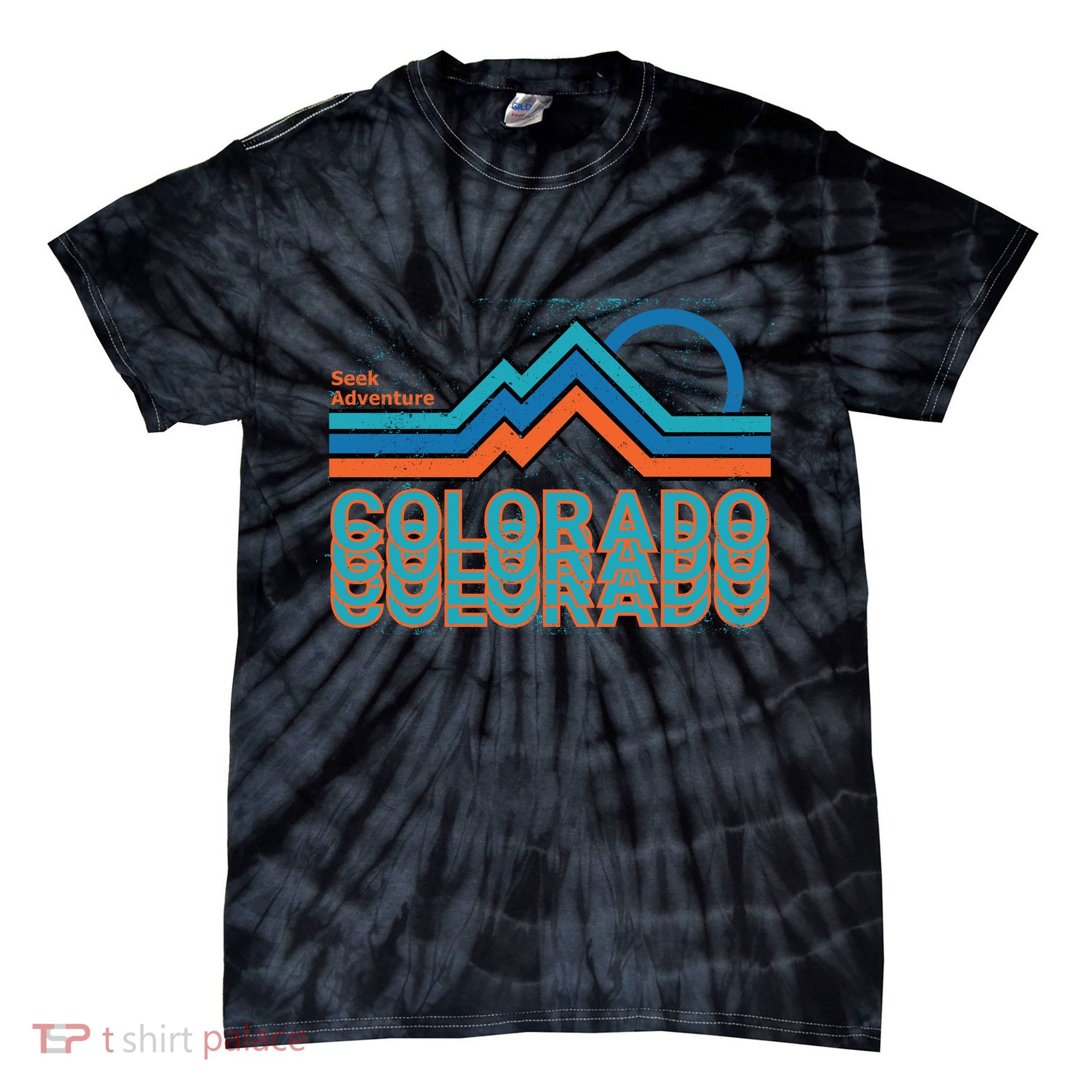 Colorado Retro Style Adventure Logo Tie-Dye T-Shirt