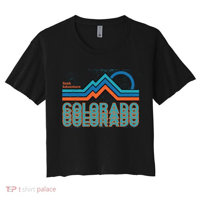 Colorado Retro Style Adventure Logo Women's Crop Top Tee