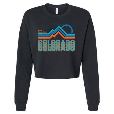 Colorado Retro Style Adventure Logo Cropped Pullover Crew