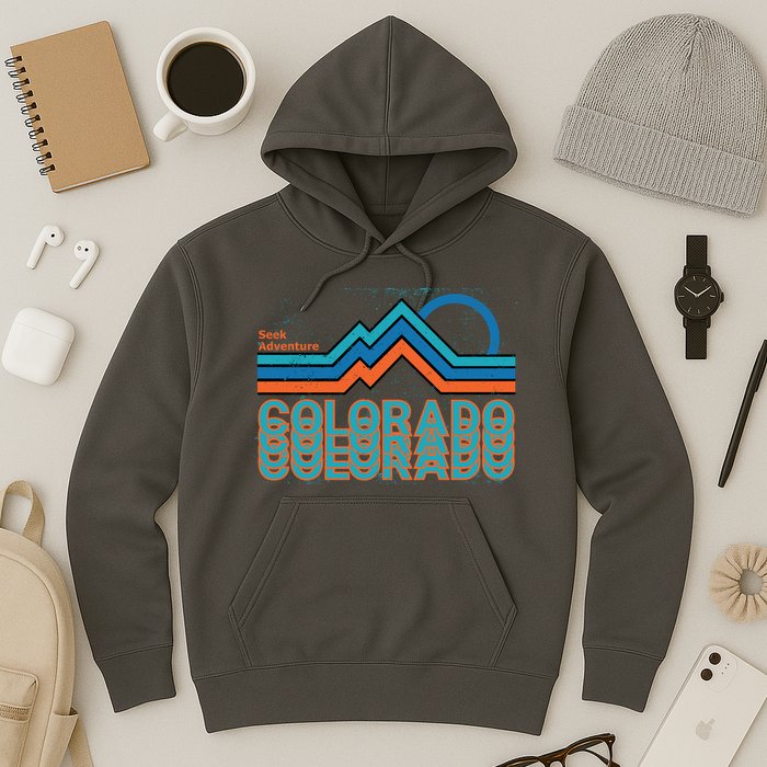 Colorado Retro Style Adventure Logo Hoodie