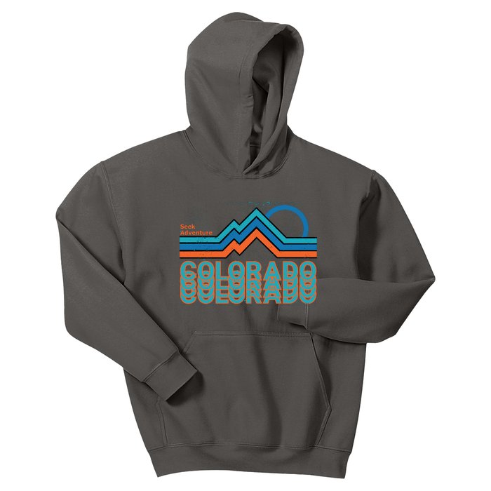 Colorado Retro Style Adventure Logo Kids Hoodie