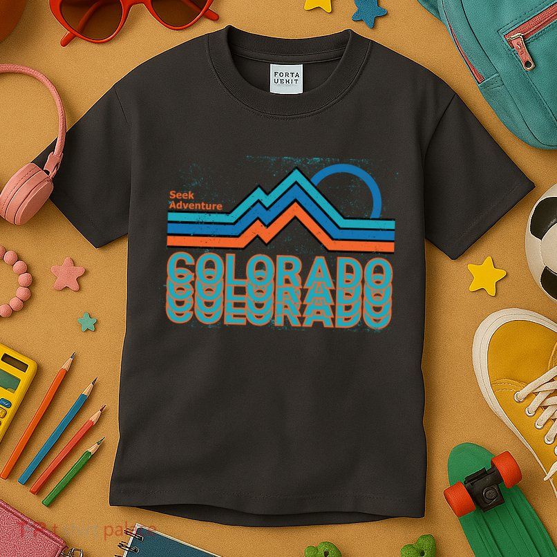 Colorado Retro Style Adventure Logo Kids T-Shirt