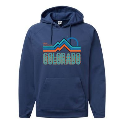 Colorado Retro Style Adventure Logo Performance Fleece Hoodie